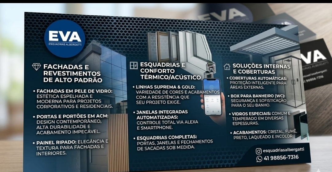 Painel com as solucoes completas do portf�lio EVA